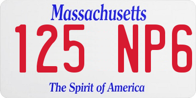 MA license plate 125NP6