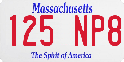 MA license plate 125NP8