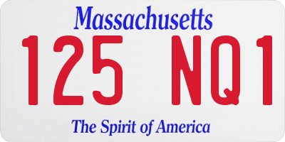 MA license plate 125NQ1
