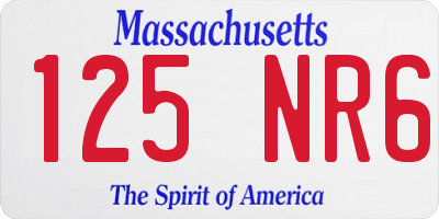 MA license plate 125NR6