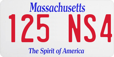 MA license plate 125NS4