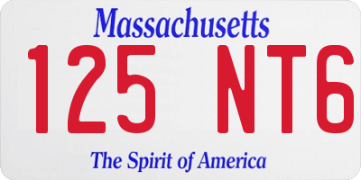 MA license plate 125NT6