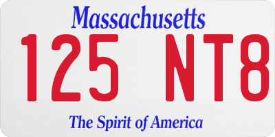 MA license plate 125NT8