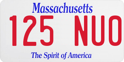 MA license plate 125NU0
