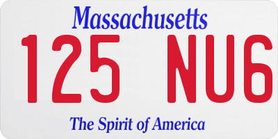 MA license plate 125NU6