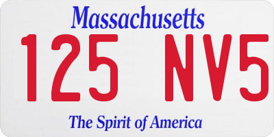 MA license plate 125NV5