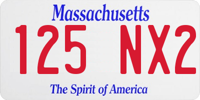 MA license plate 125NX2