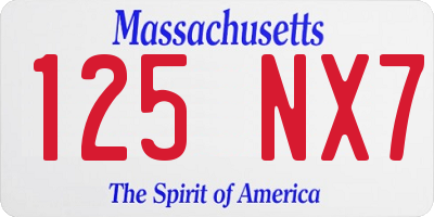 MA license plate 125NX7