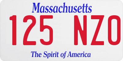 MA license plate 125NZ0