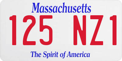 MA license plate 125NZ1
