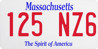 MA license plate 125NZ6