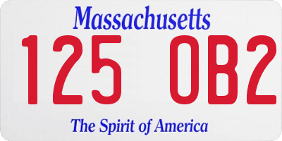 MA license plate 125OB2