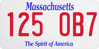 MA license plate 125OB7