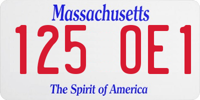 MA license plate 125OE1