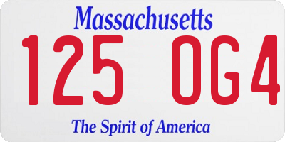 MA license plate 125OG4