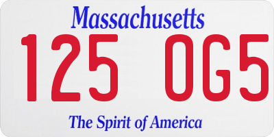 MA license plate 125OG5