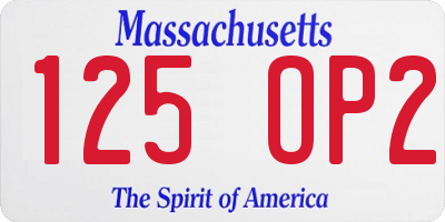 MA license plate 125OP2