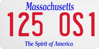MA license plate 125OS1