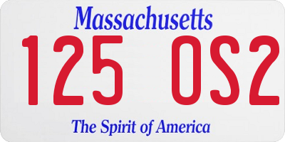 MA license plate 125OS2