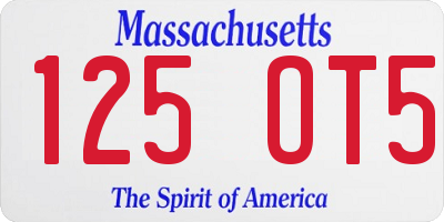 MA license plate 125OT5