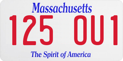 MA license plate 125OU1