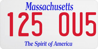 MA license plate 125OU5
