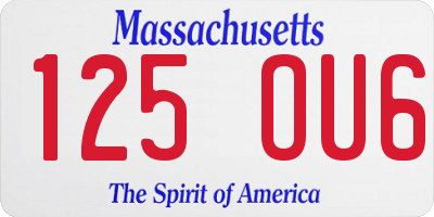 MA license plate 125OU6