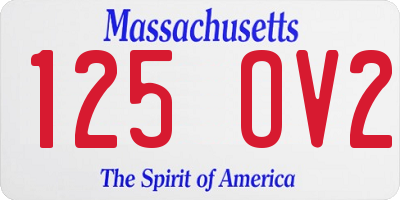 MA license plate 125OV2