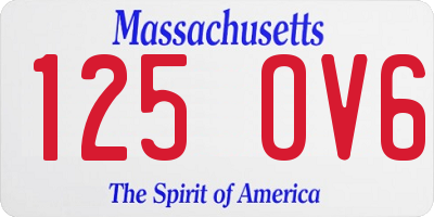 MA license plate 125OV6
