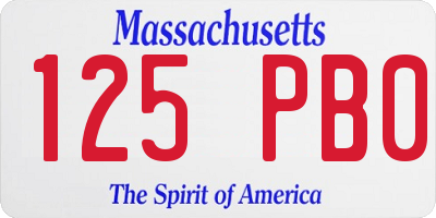 MA license plate 125PB0