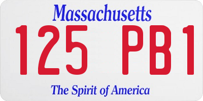 MA license plate 125PB1