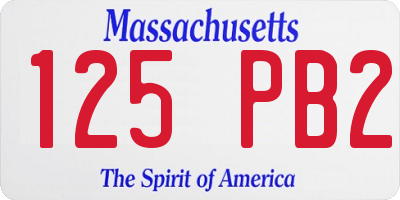 MA license plate 125PB2