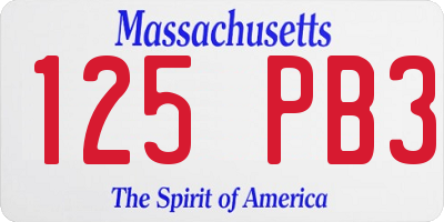 MA license plate 125PB3