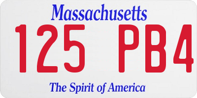 MA license plate 125PB4