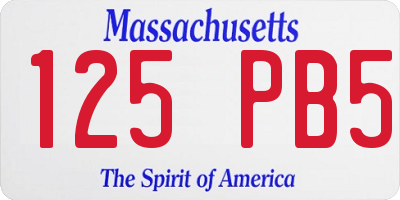 MA license plate 125PB5