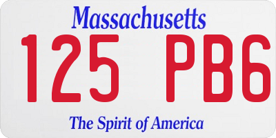 MA license plate 125PB6
