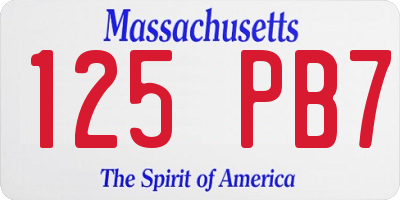 MA license plate 125PB7