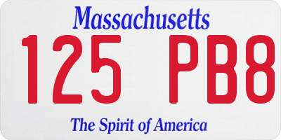 MA license plate 125PB8