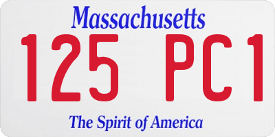 MA license plate 125PC1