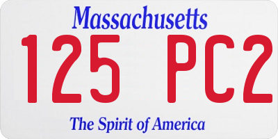 MA license plate 125PC2