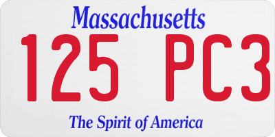 MA license plate 125PC3
