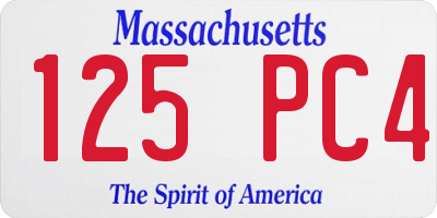 MA license plate 125PC4