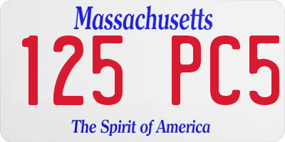 MA license plate 125PC5
