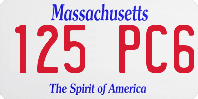 MA license plate 125PC6