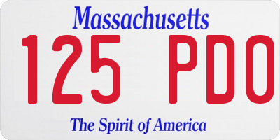 MA license plate 125PD0