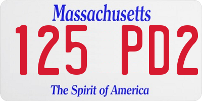 MA license plate 125PD2