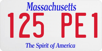MA license plate 125PE1