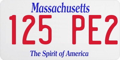 MA license plate 125PE2