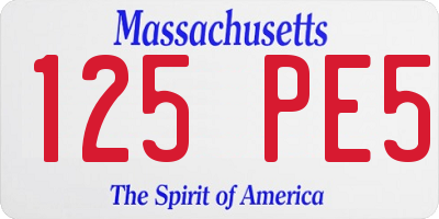 MA license plate 125PE5