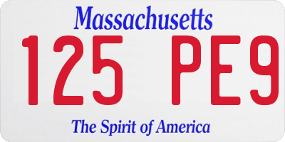 MA license plate 125PE9